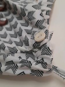 Black and White A Line Midi Skirt