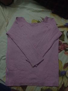 Sweetheart Neck Lavender Ripped Top