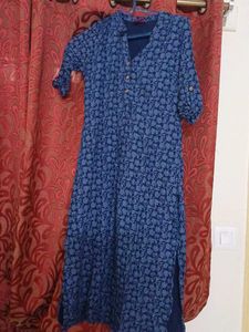 Blue Floral Print Kurta