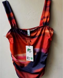Abstract Print Bodycon Cord set🧡