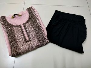 Superb 🍑kurta black⚫plazo