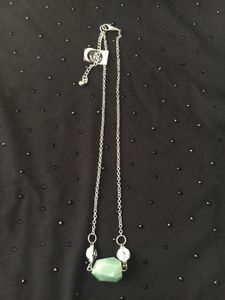 Green faceted Stone Pendant Necklace