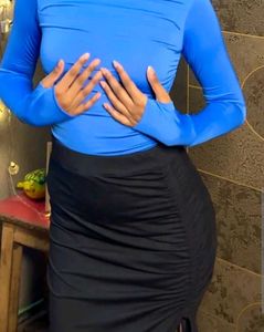 NEWME Blue ruched Top