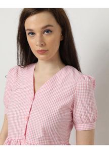 Checked Peplum Top From rio