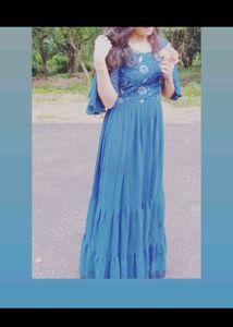 Elegant Blue Maxi Dress