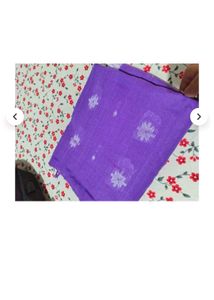 Purple Floral Saree with readymade blouse