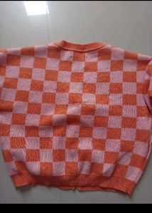 Cardigan/ bolero top orange- beige