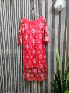 boat neck heavy work kurta
