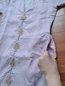 45) Embroidered Collared Kurti Jacket