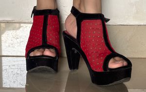 High Heels Red & Black Color US Size 7