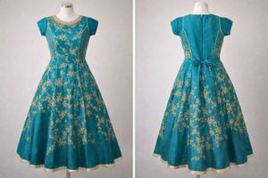 Elegant Teal Floral Dress