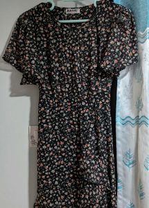 Black Mid Floral Dress