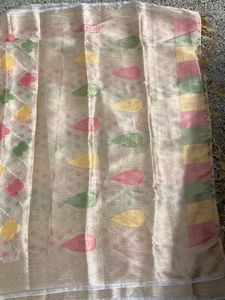 New Golden Organza Saree For Grabs