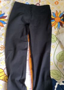 Strechable Black Straight Leg Pants Trouser