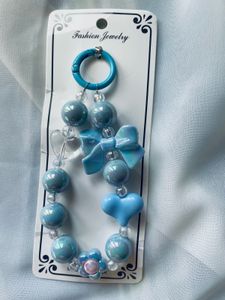 Blue Beaded Bag Charm