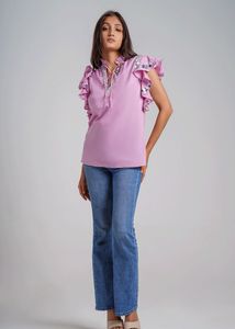 Stylish Ruffled Sleeve Top