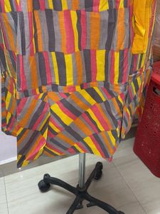 Colorful Striped Tie-Waist Dress