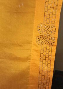Eligent Yellow Saree With Beautiful Stone Work