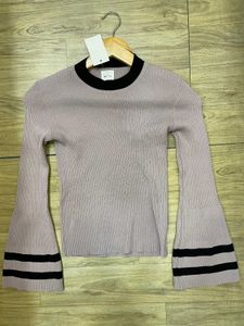 Bell Sleeve Ribbed Knit Top- Size S