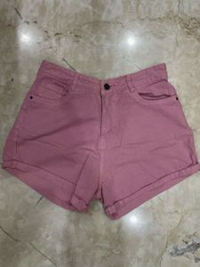 Pink Denim Shorts