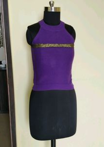 Halter Neck Purple Top