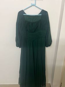 Green Color Long Maxi Dress