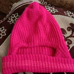price drop!!!!! pink monkey cap for 2 to 3 years old.. cap diameter 9 cm woolen cap