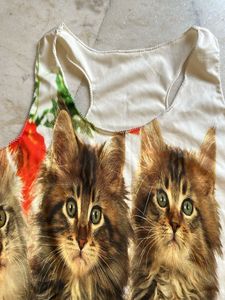 Girls Cute Cats Sleeveless Tshirt