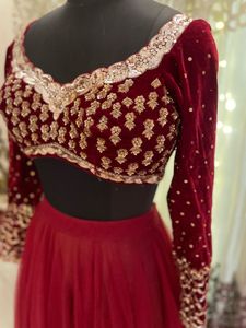 Maroon Embroidered Lehenga Choli