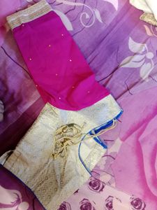 Blue &amp; Gold Embellished Lehenga Skirt