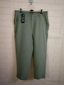 Olive Green Cropped Trousers