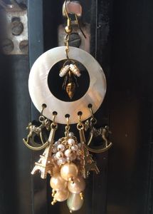 Mother of pearl ooak Charm Earrings