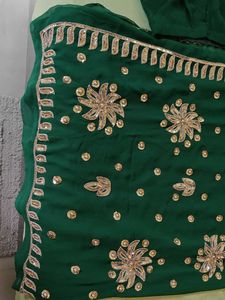 Emerald Green Embellished Saree