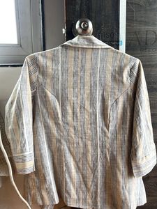Striped Linen Blend Blazer