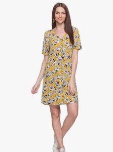 Floral Print Short Sleeve Dress