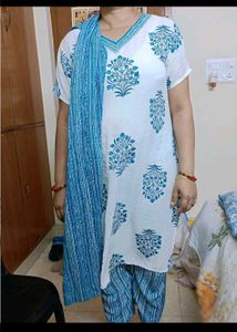 New Blue Flower Print Suit