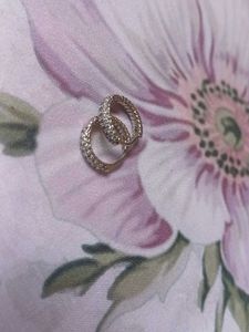 SILVER STONED EARRING