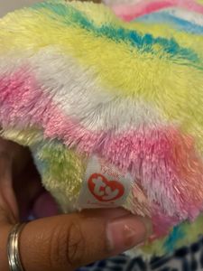 Rainbow Striped Bunny Plush