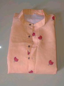 Peach Printed Kurta