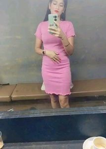 New Pink Midi Dress For Girls