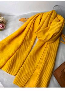 Golden Yellow Pleated Scarf
