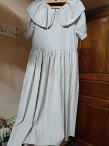 GREY PETER PAN COLLAR DRESS