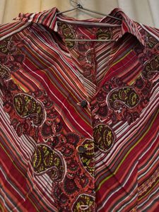 Paisley Print Button-Down Top