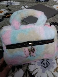 Pastel Furry Bow Purse