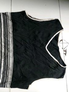 Black &amp; White Striped Tank Top