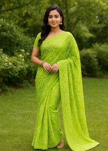 Green Bandhani Dupatta