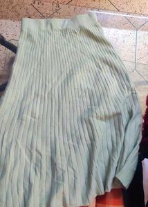 Light Green Long Woollen Skirt