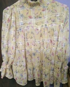 Yellow Floral Bottleneck Top