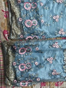 Blue Embroidered Indian Suit