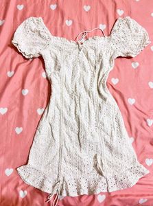 White Eyelet Mini Dress
